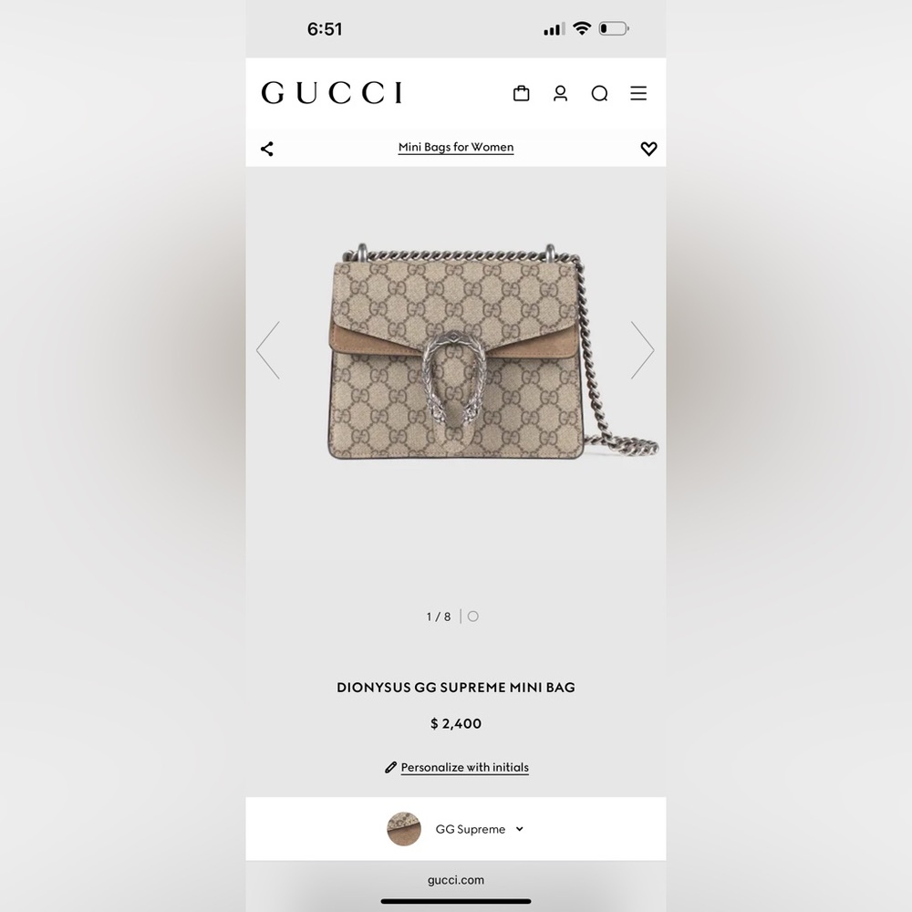 Gucci cross body bag.
